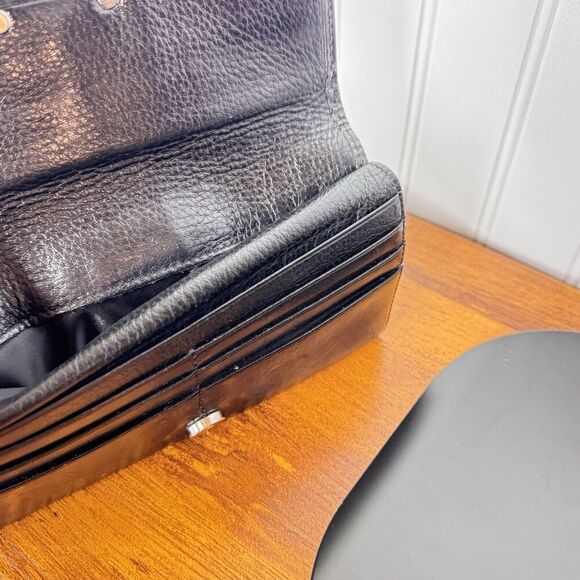 BRIGHTON Wallet Organizer Black Genuine Leather Croc Embossed Silver Accent - Picture 10 of 14